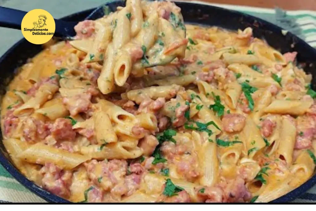 Macarrão Cremoso com Calabresa Feito em Uma Panela Só Simples e Delicioso!