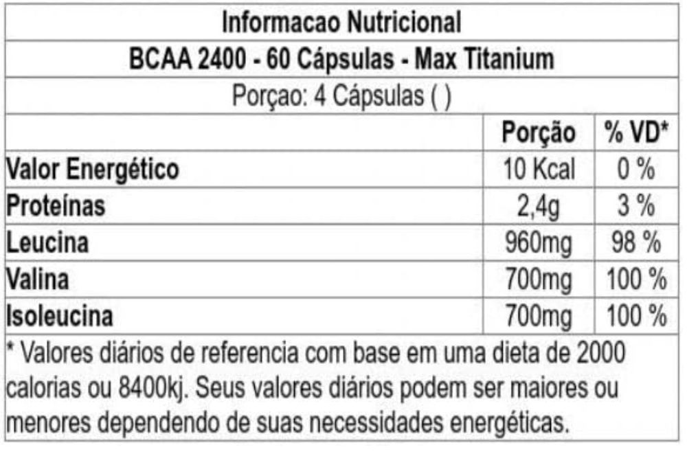 BCAA 2400 da Max Titanium